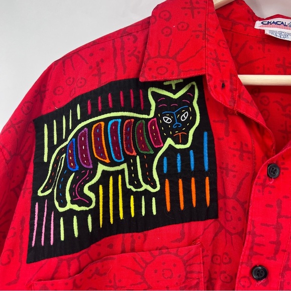 Chacal novelty print shirt parrot cat - Picture 6 of 6